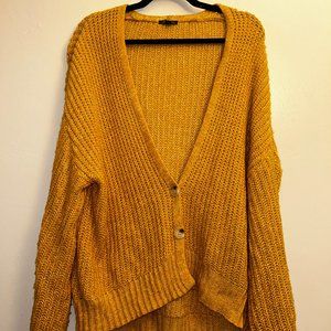 Bright Yellow Knit Button Up Sweater